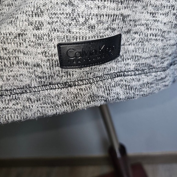 Calvin Klien Long Line Heathered Gray Hooded Zip Up Jacket Lg PTP 23 Length 32 - Picture 5 of 11